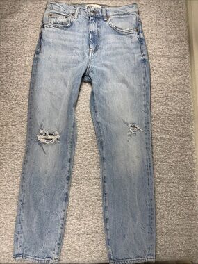 Zara Light Wash Distressed Women’s Jeans - Light Blue Size 4